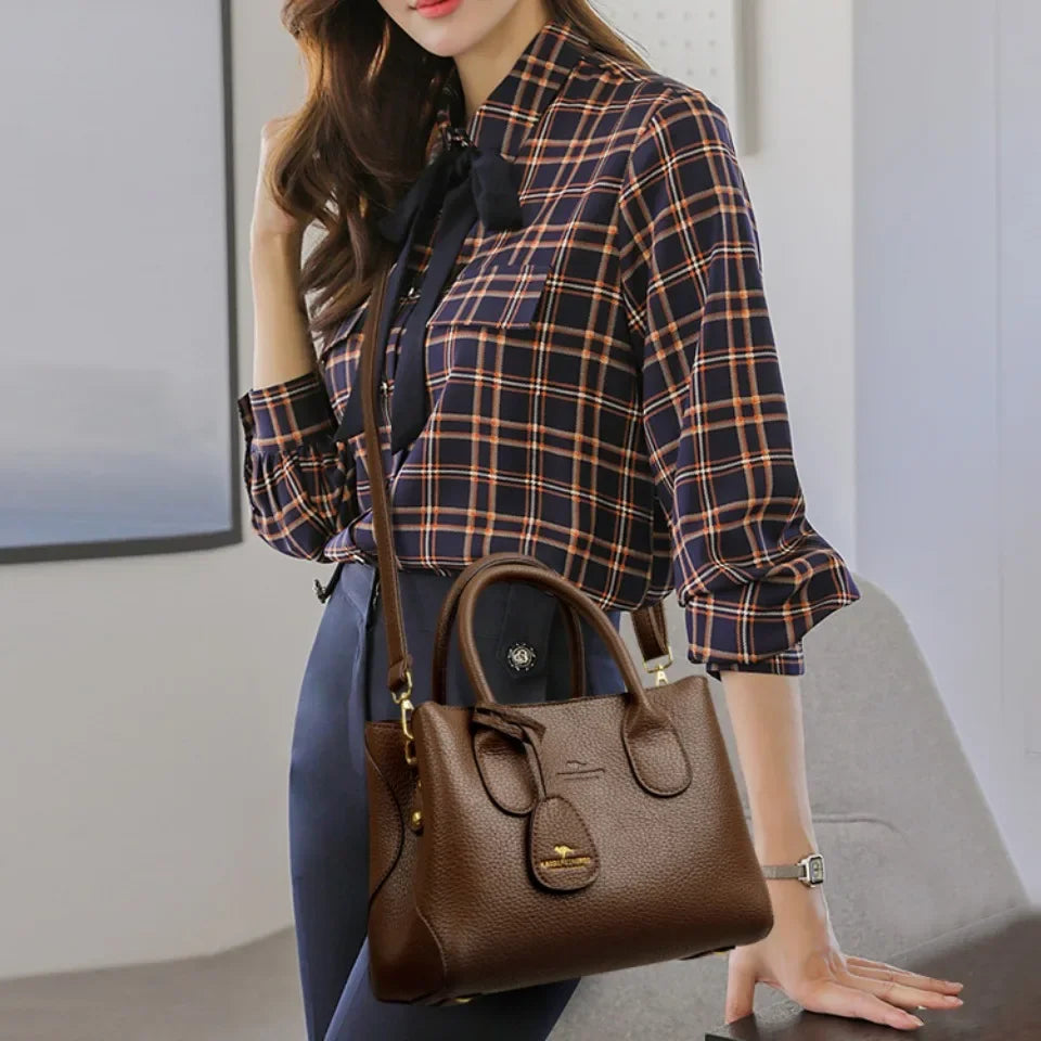 3-layer Women's Handbag, Luxury Shoulder Crossbody Bag High Quality Soft Leather Bag - Zenflow Active