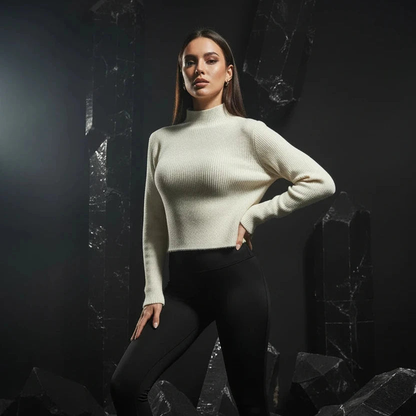 Women's Fleece-Lined Turtleneck Sweater Zenflow Active