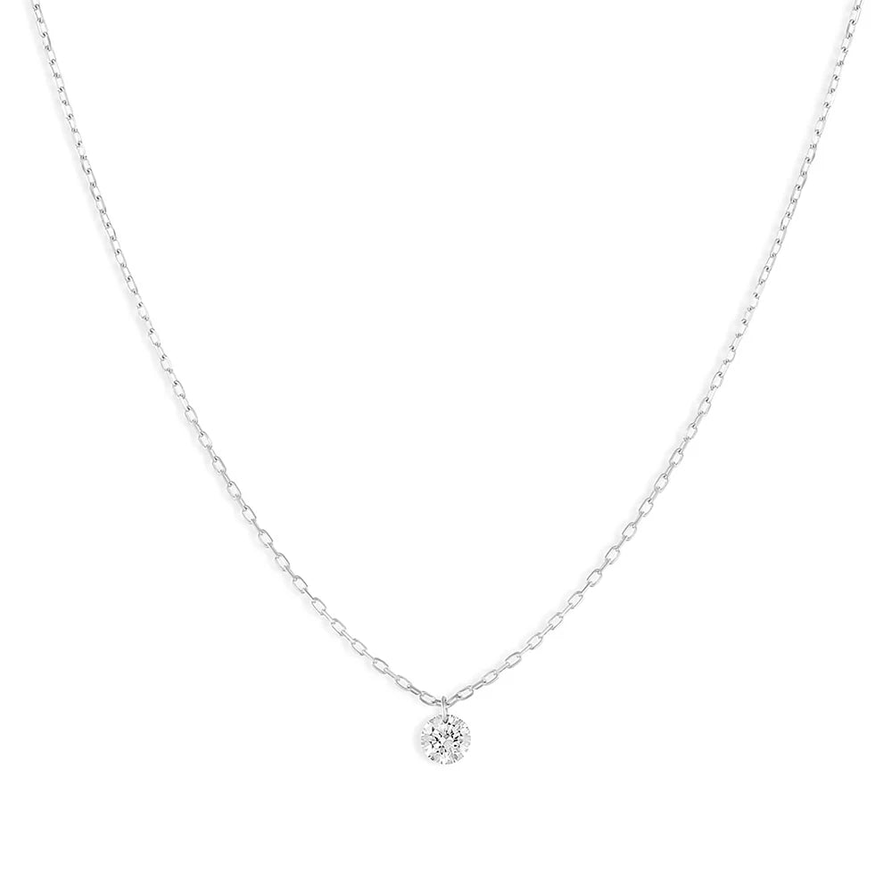 CANNER Crystal Zircon 925 Sterling Silver Necklace For Women Pendente Fine Jewellery Long Chain - Zenflow Active