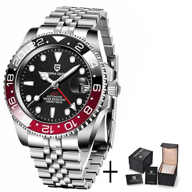 Pagani Design GMT Mechanical Watch | Sapphire Crystal | 100m Water Resistant - Zenflow Active