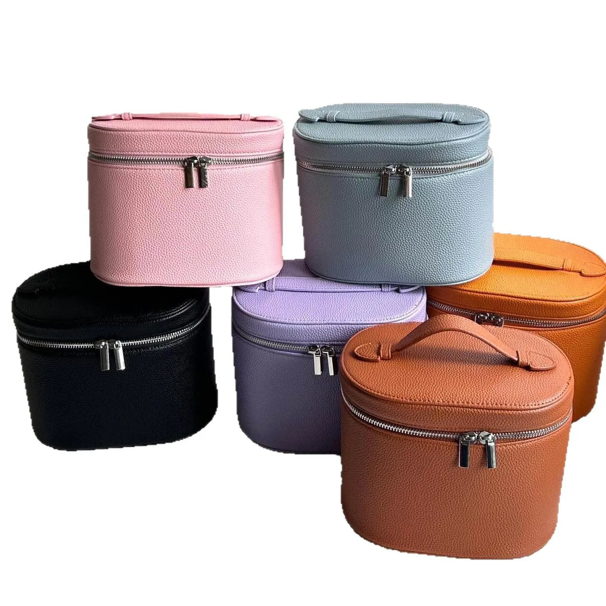 Large Capacity PU Leather Makeup Barrel Bag — Travel Organiser - Zenflow Active