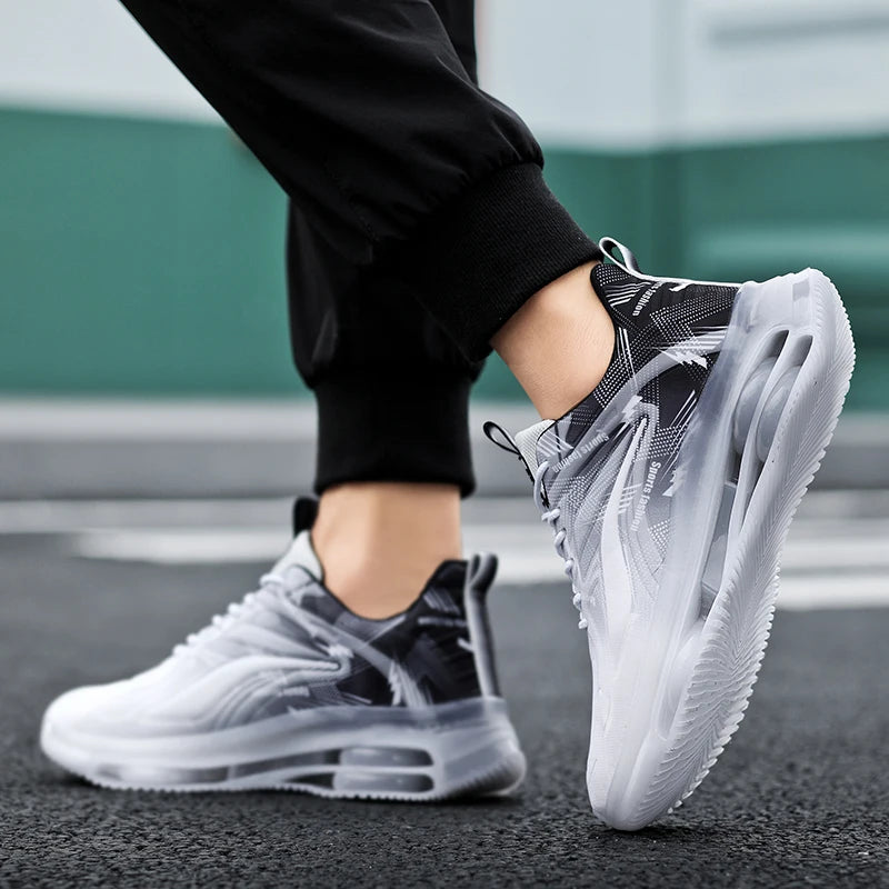 Men's Air-Cushion Basketball Shoes | Non-Slip Breathable Outdoor Trainers - Zenflow Active