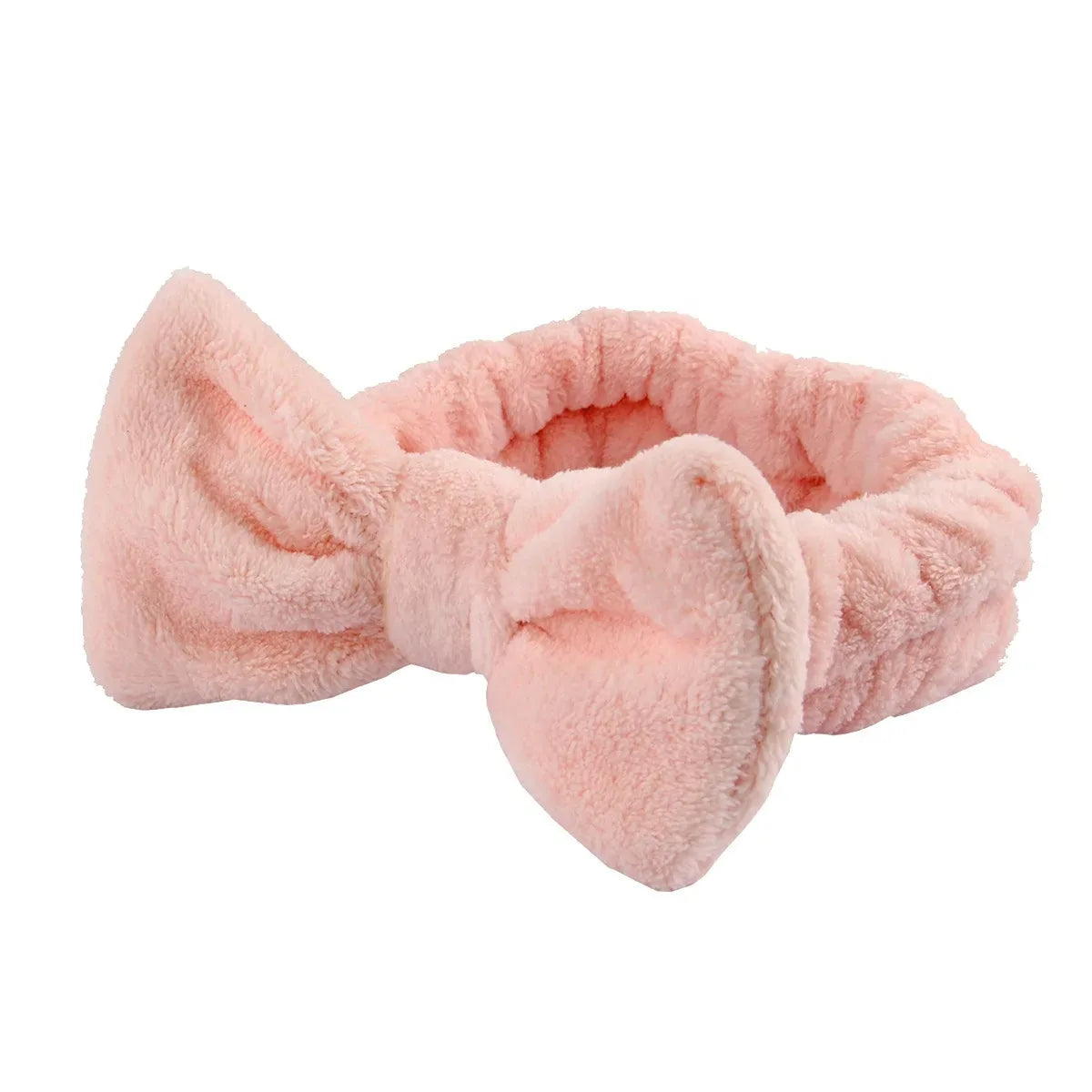 Bow Headband & Wristband Set | Soft Coral Fleece Hair Band for Washing, Yoga & Skincare - Zenflow Active