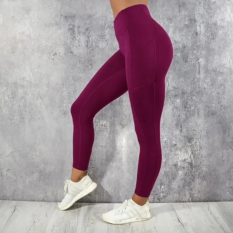 Yoga Fitness Women Leggings High Waist Tights with Pocket Gym Workout Running Stretchy - Zenflow Active