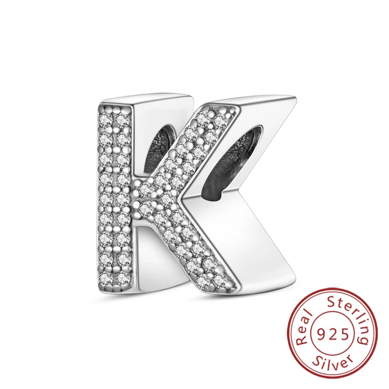 Charms Fit Original Bracelet A-Z Alphabet Charms Beads 925 Sterling Silver 26 Letters Charm for Women Girl DIY Fine Jewelry Gift - Zenflow Active