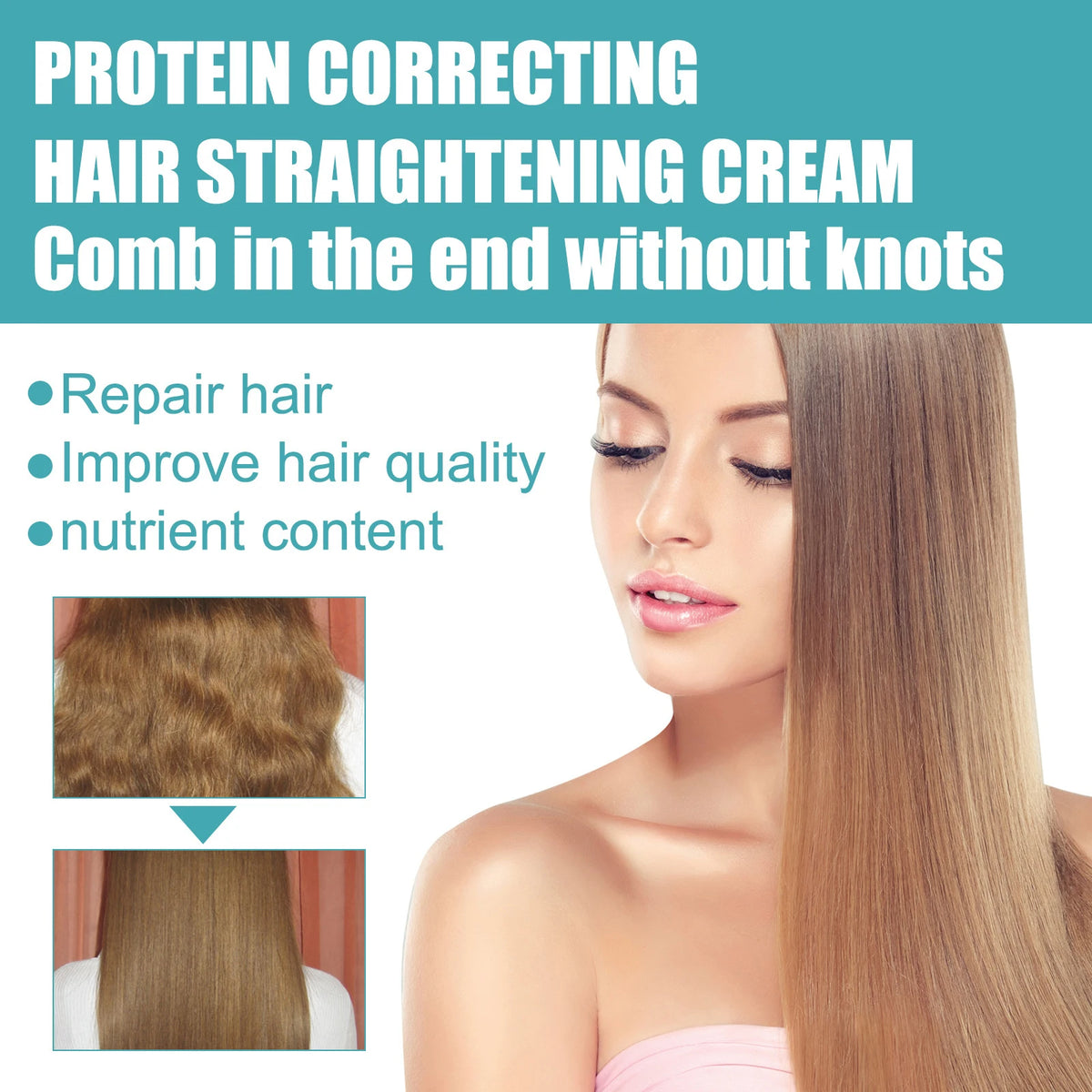 Keratin Hair Straightening Cream Hair Repair Conditioner - Zenflow Active