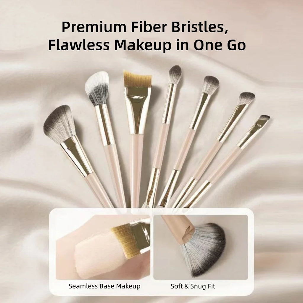 5-Piece Makeup Brush Set – Foundation, Contour, Eyeshadow & Stippling with Portable Case - Zenflow Active