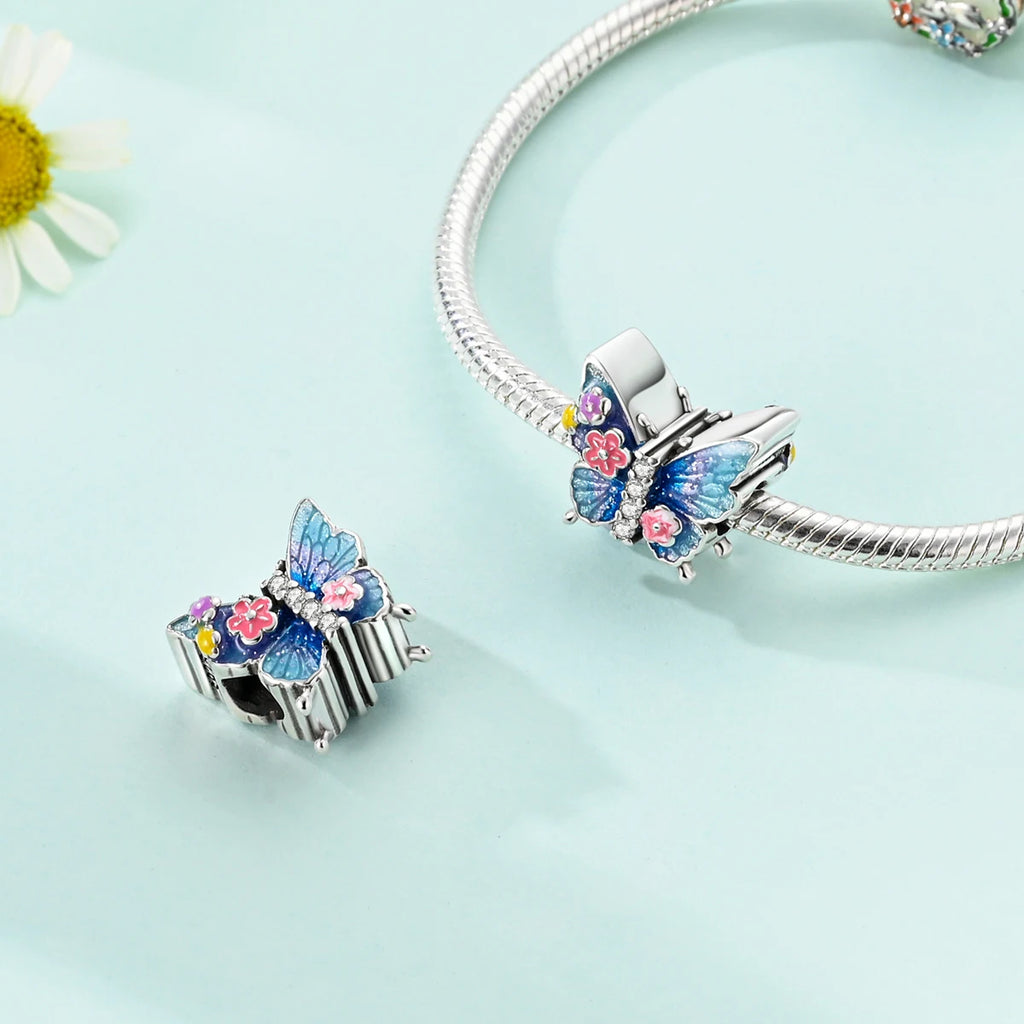 Charms Original 925 Silver Blue Beads Fit Bracelet Pendant Diy For Woman Fine Jewelry - Zenflow Active