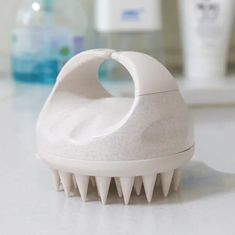 Wheat Straw Silicone Scalp Massager & Shampoo Brush - Eco-Friendly Hair Scrubber Zenflow Active