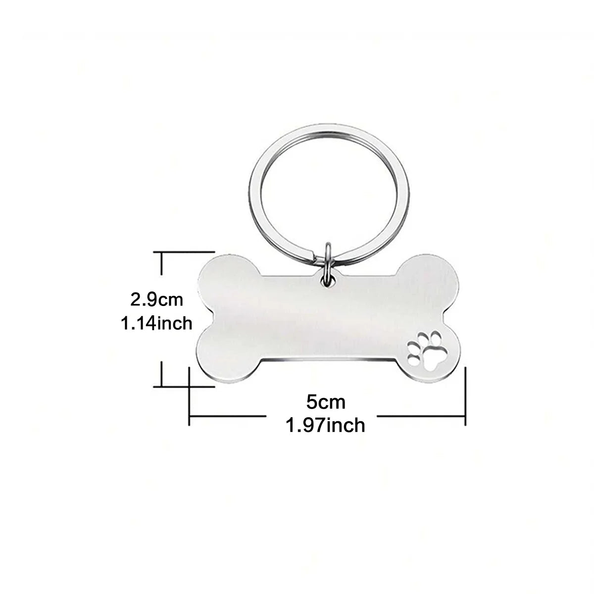 Personalised Bone-Shaped Dog Tag | Custom Engraved Stainless Steel Pet ID Tag - Zenflow Active