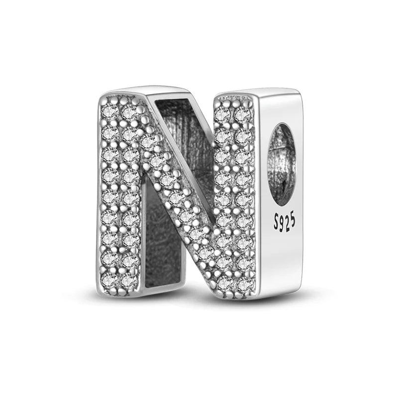 Charms Fit Original Bracelet A-Z Alphabet Charms Beads 925 Sterling Silver 26 Letters Charm for Women Girl DIY Fine Jewelry Gift - Zenflow Active