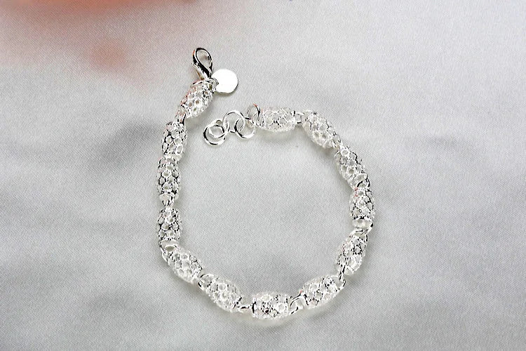 925 Sterling Silver Bracelet Zirconia Geometric Chain Linked For Women Charm Bangle Fashion Lucky Jewelry Gift Christmas - Zenflow Active