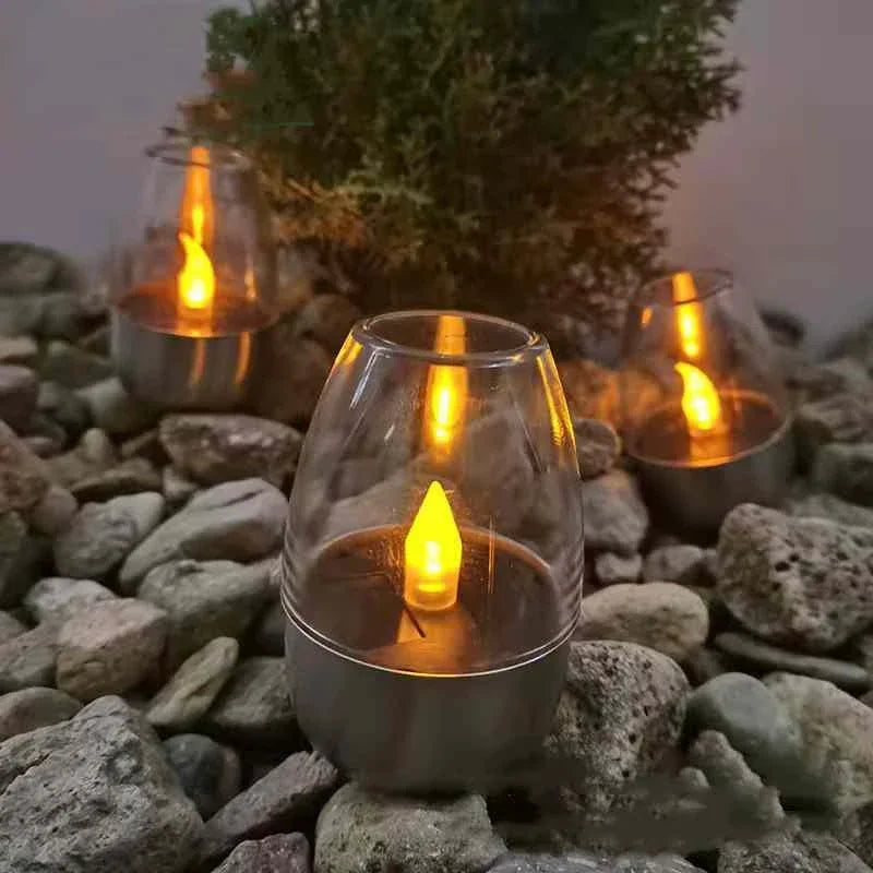 LED Solar Candles Light Flameless Rechargeable Night Light For Garden Decor Outdoor Waterproof Solar Candles Lamp - Zenflow Active