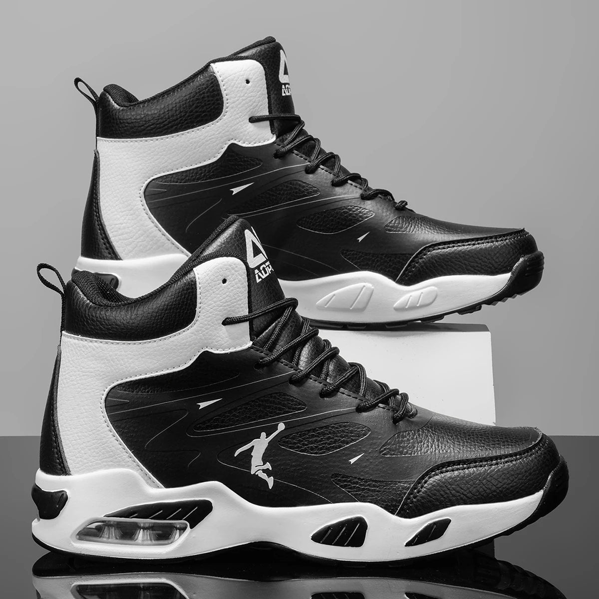 Men's High-Top Air-Cushion Basketball Shoes | Breathable Non-Slip Outdoor Sneakers - Zenflow Active