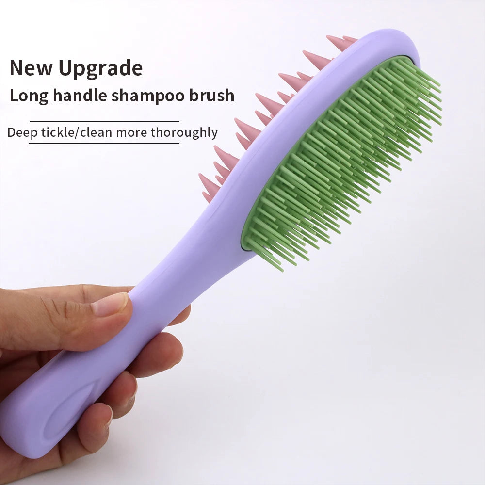 2-in-1 Double-Sided Shampoo Brush & Detangling Comb - Wet or Dry Scalp Care Zenflow Active