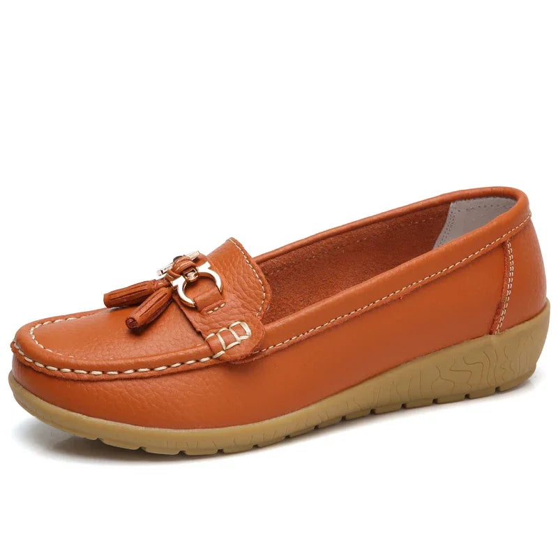 Women's PU Slip-On Loafer Flats — Soft Sole, Flat Heel, Casual Everyday Shoe, 9 Colours - Zenflow Active