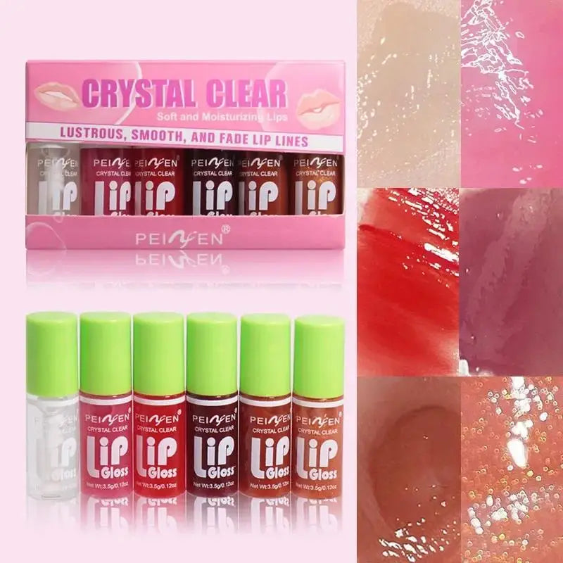 Glass Mirror Lip Gloss Set — 6 Shades, Hydrating & Long-Lasting - Zenflow Active