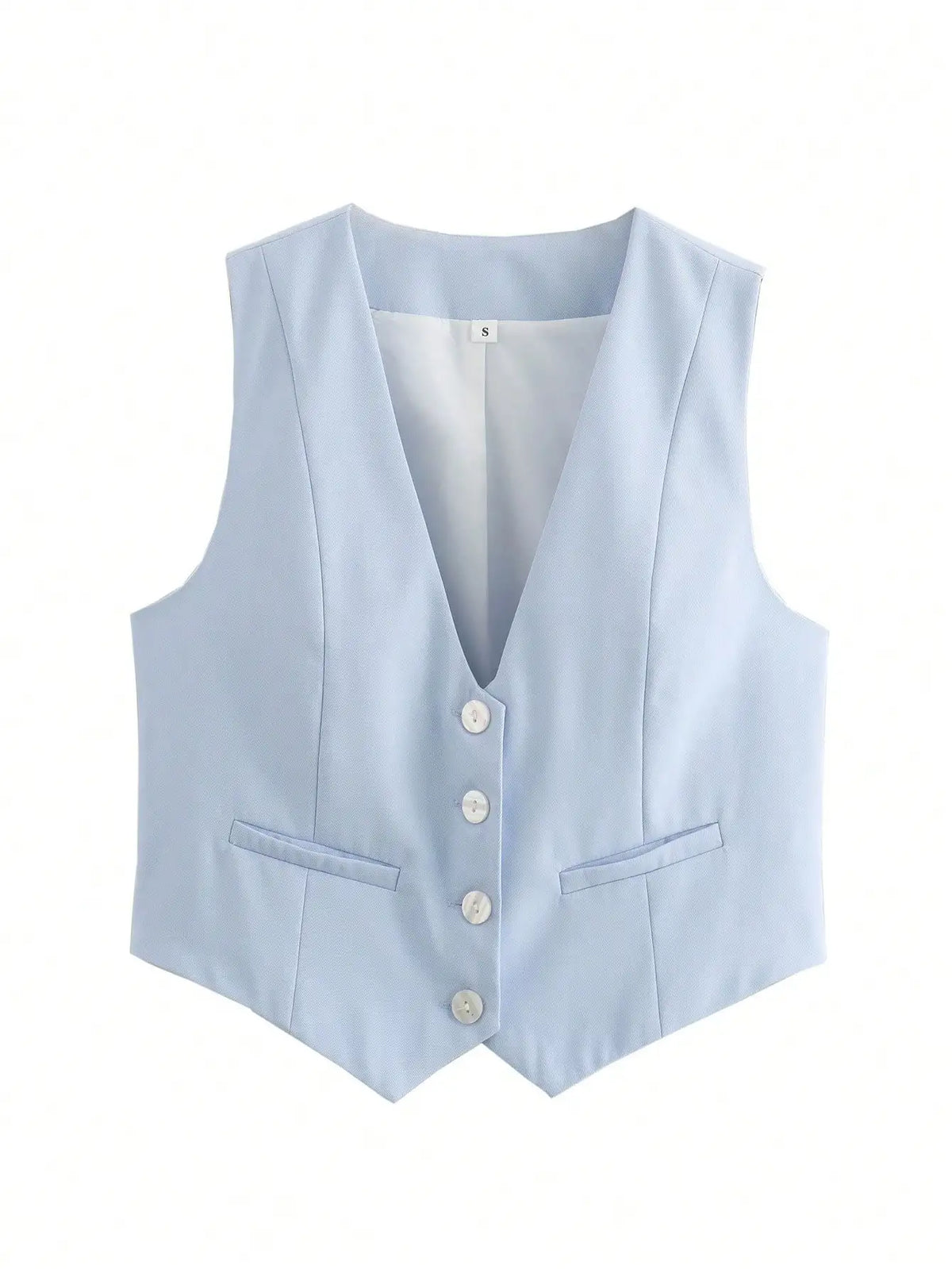 Sleeveless V-Neck Blazer Vest - Zenflow Active