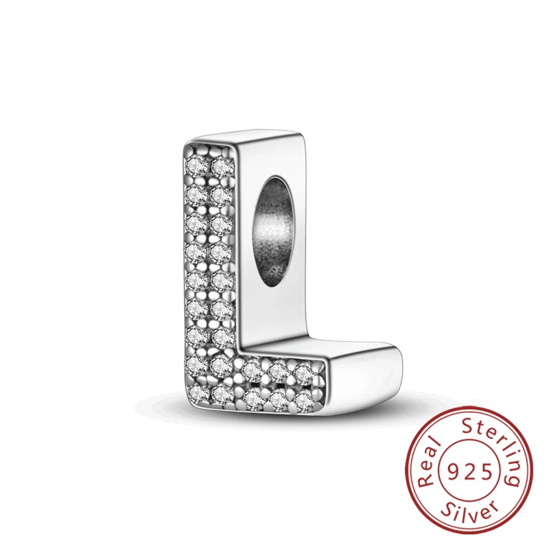 Charms Fit Original Bracelet A-Z Alphabet Charms Beads 925 Sterling Silver 26 Letters Charm for Women Girl DIY Fine Jewelry Gift - Zenflow Active