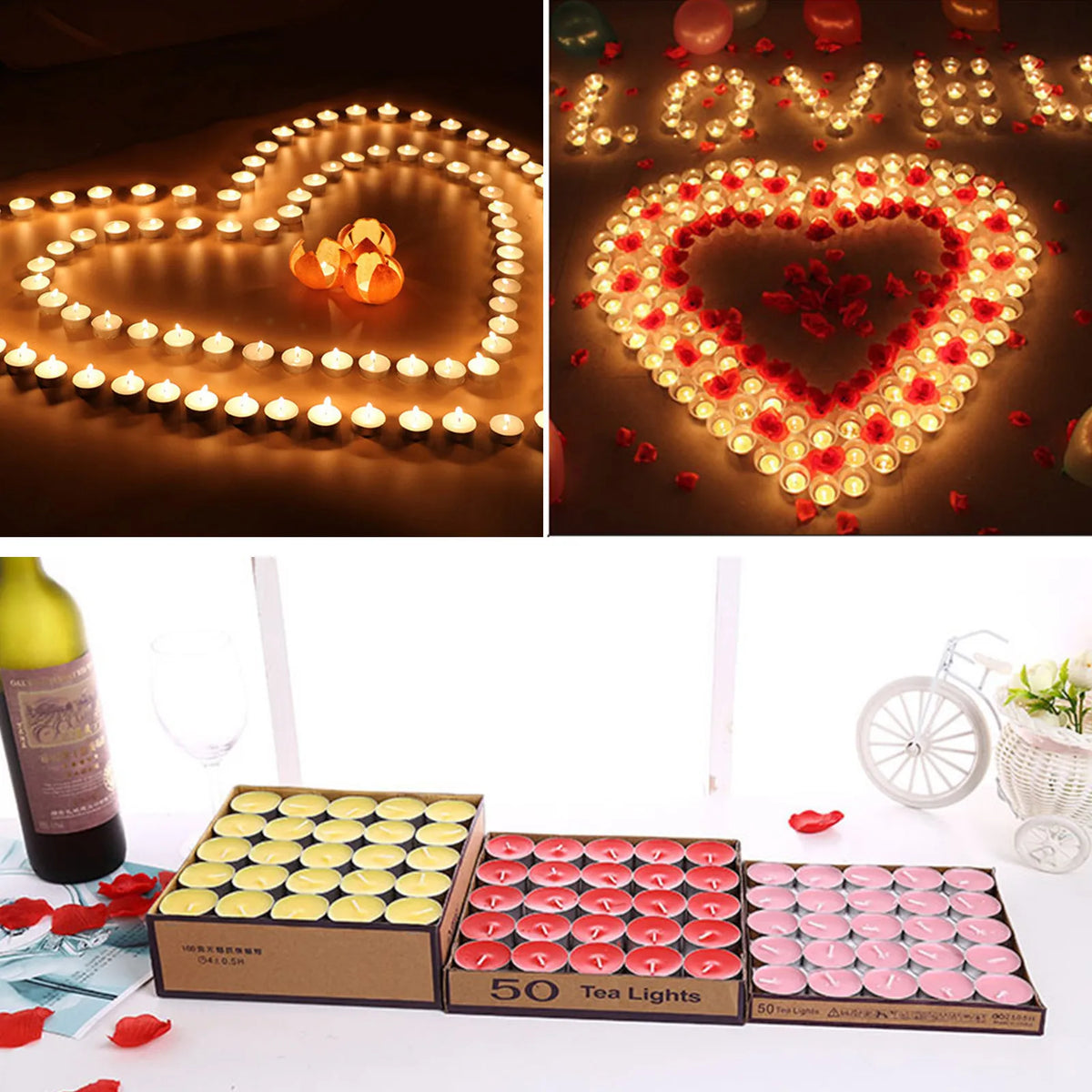 50 Smokeless Coloured Small Round Candles - Zenflow Active