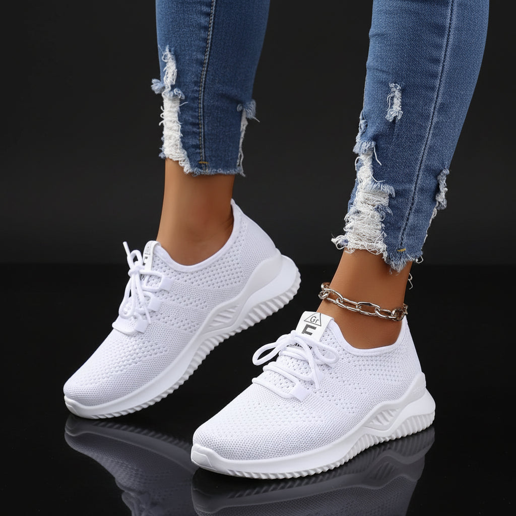 Women's Knit Sports Trainers — Soft Sole, Breathable, Lightweight, Running & Everyday Wear - Zenflow Active