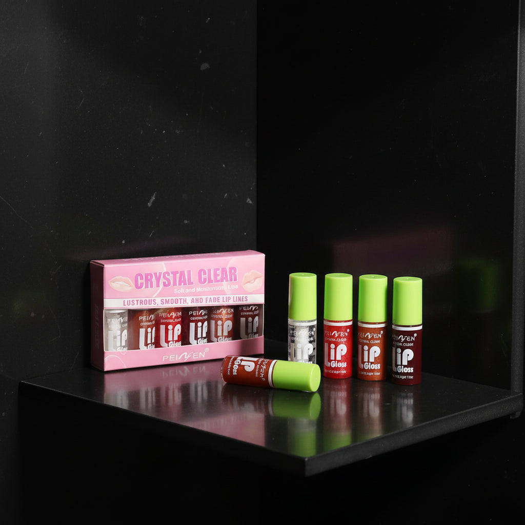 Glass Mirror Lip Gloss Set — 6 Shades, Hydrating & Long-Lasting - Zenflow Active
