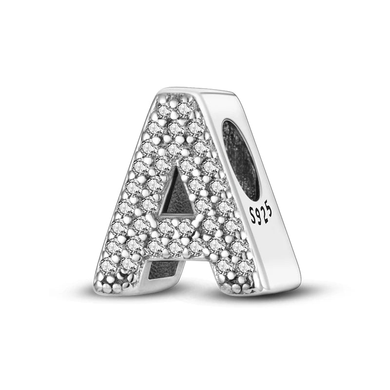 Charms Fit Original Bracelet A-Z Alphabet Charms Beads 925 Sterling Silver 26 Letters Charm for Women Girl DIY Fine Jewelry Gift - Zenflow Active