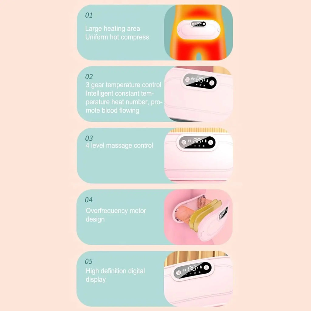 Menstrual Heating Pad, 5000 mAh Large Capacity, 5-10h Working Time, Portable Cordless Menstrual Heating Pad with 3Heat L - Zenflow Active