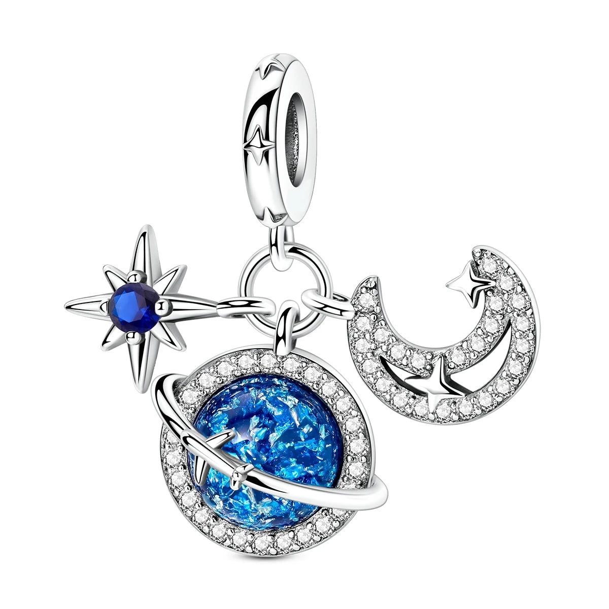 Charms Original 925 Silver Blue Beads Fit Bracelet Pendant Diy For Woman Fine Jewelry - Zenflow Active
