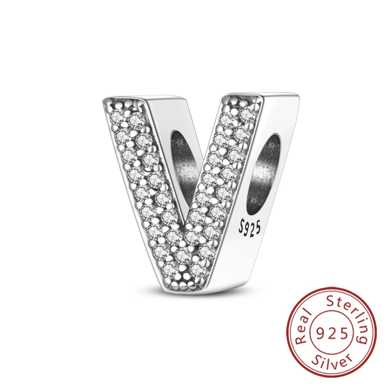 Charms Fit Original Bracelet A-Z Alphabet Charms Beads 925 Sterling Silver 26 Letters Charm for Women Girl DIY Fine Jewelry Gift - Zenflow Active