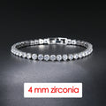 Men's Iced Out 4/5mm Cubic Zirconia Crystal Chain Bracelet Streetwear - Zenflow Active
