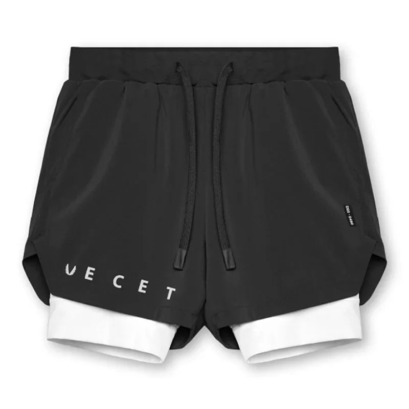 Mens Fitness 2 in 1 Quick Dry Shorts, Two Layers. One Short. Total Performance. - Zenflow Active
