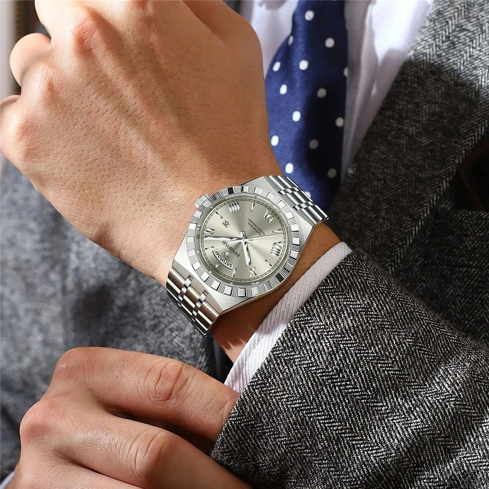 Mens Automatic Watch, High Quality Brand Fashion Quartz Wristwatch - Zenflow Active