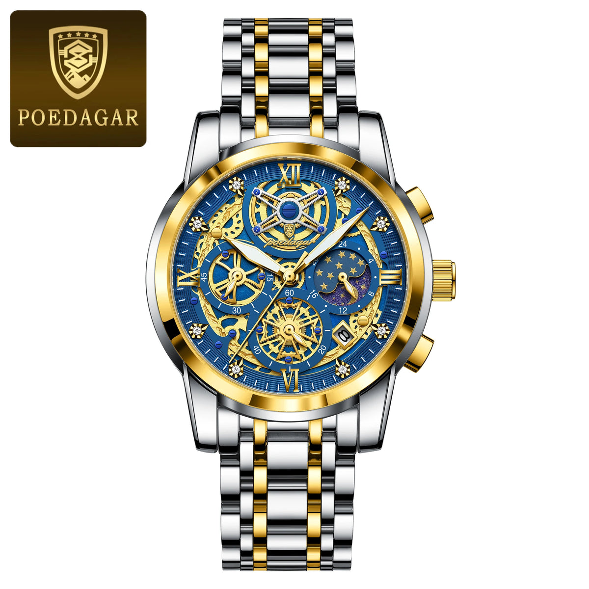 Poedagar Men's Chronograph Quartz Watch | Luminous | 30m Water Resistant - Zenflow Active