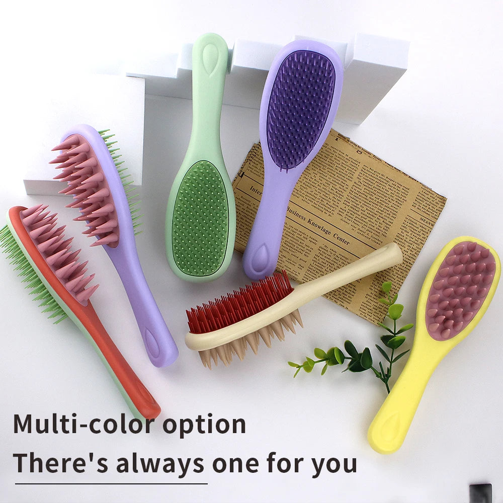 2-in-1 Double-Sided Shampoo Brush & Detangling Comb - Wet or Dry Scalp Care Zenflow Active