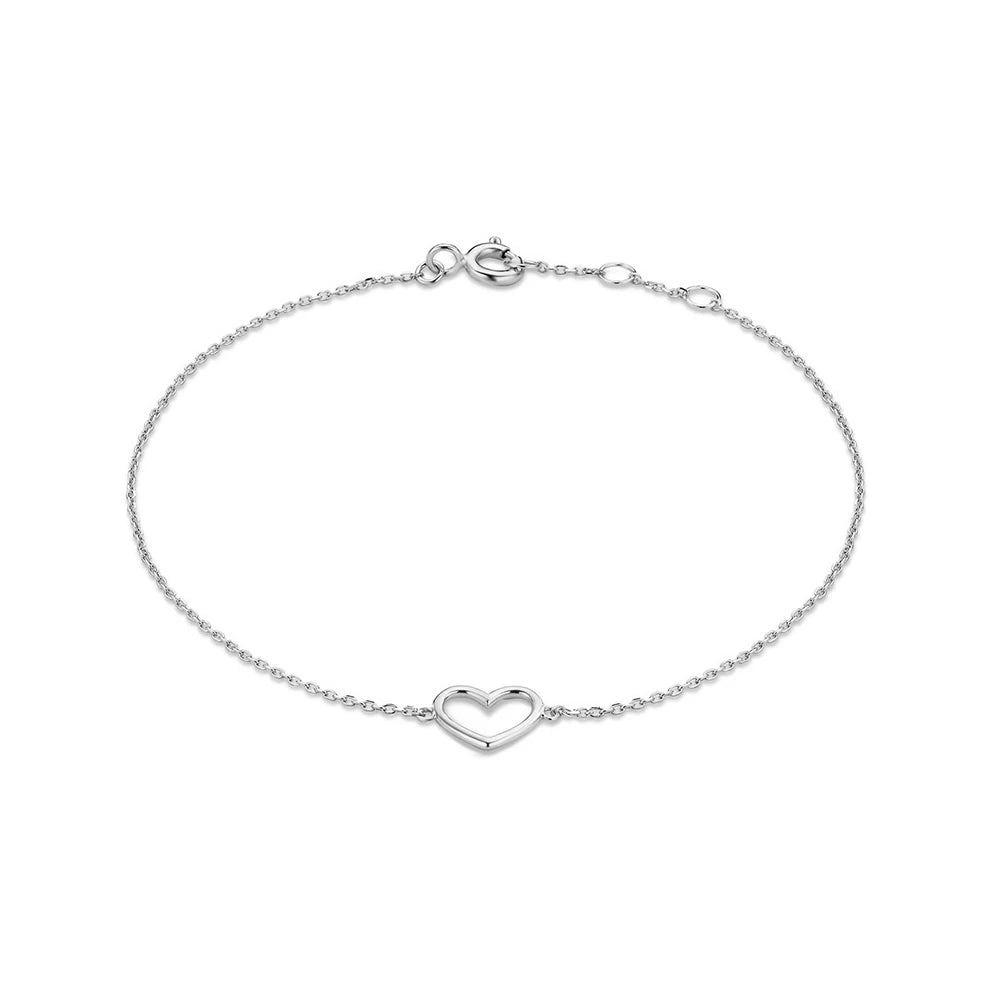 ROXI 925 Sterling Silver Women's Bracelet INS Minimalist Love Heart-shaped Smooth Bracelets - Zenflow Active