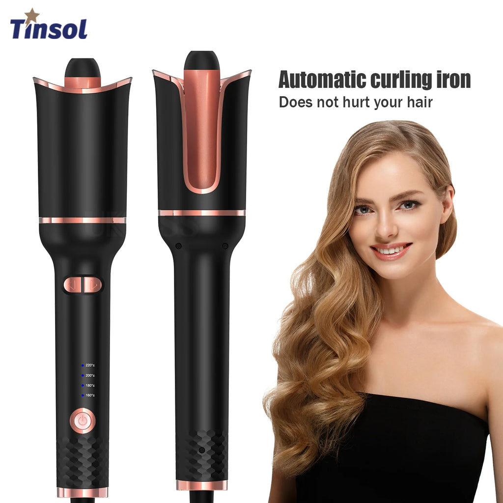 Auto-Rotating Ceramic Curling Iron | Professional Air Spin Curler | 160–230°C - Zenflow Active