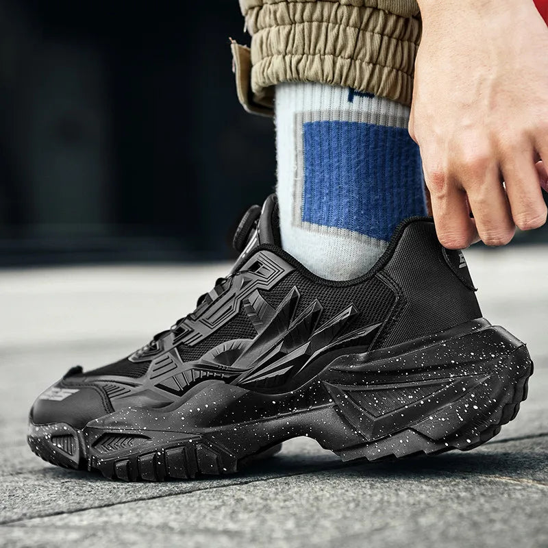 Men's Flyknit Lace-Free Casual Sneakers | Breathable Height-Increasing Trainers - Zenflow Active
