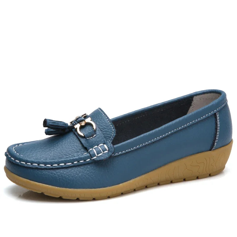 Women's PU Slip-On Loafer Flats — Soft Sole, Flat Heel, Casual Everyday Shoe, 9 Colours - Zenflow Active