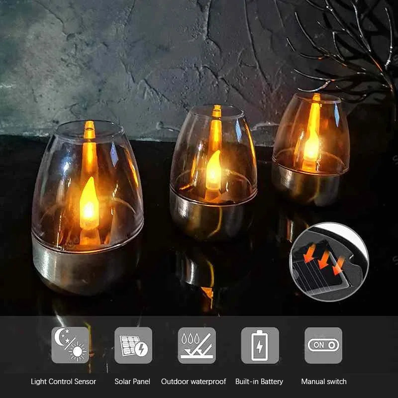 LED Solar Candles Light Flameless Rechargeable Night Light For Garden Decor Outdoor Waterproof Solar Candles Lamp - Zenflow Active