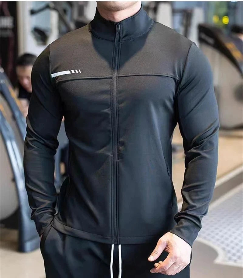 Men's Zip-Up Sport Training Jacket | Gym Running Sweatshirt - Zenflow Active