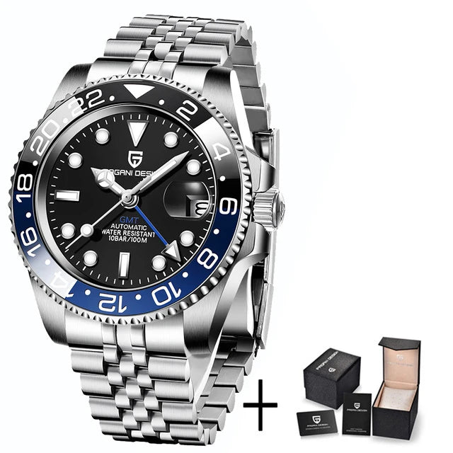 Pagani Design GMT Mechanical Watch | Sapphire Crystal | 100m Water Resistant - Zenflow Active