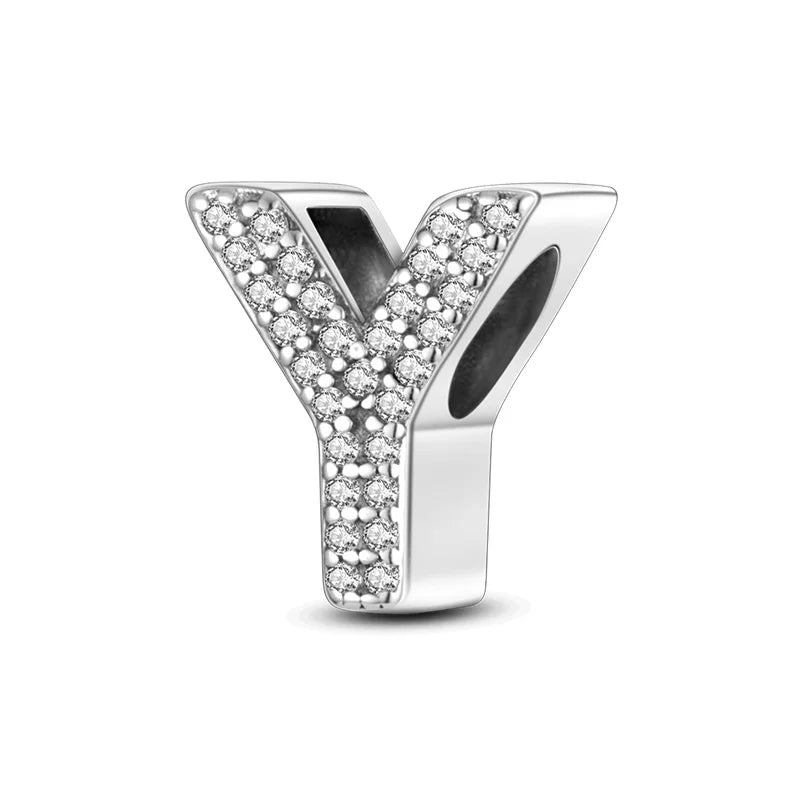 Charms Fit Original Bracelet A-Z Alphabet Charms Beads 925 Sterling Silver 26 Letters Charm for Women Girl DIY Fine Jewelry Gift - Zenflow Active