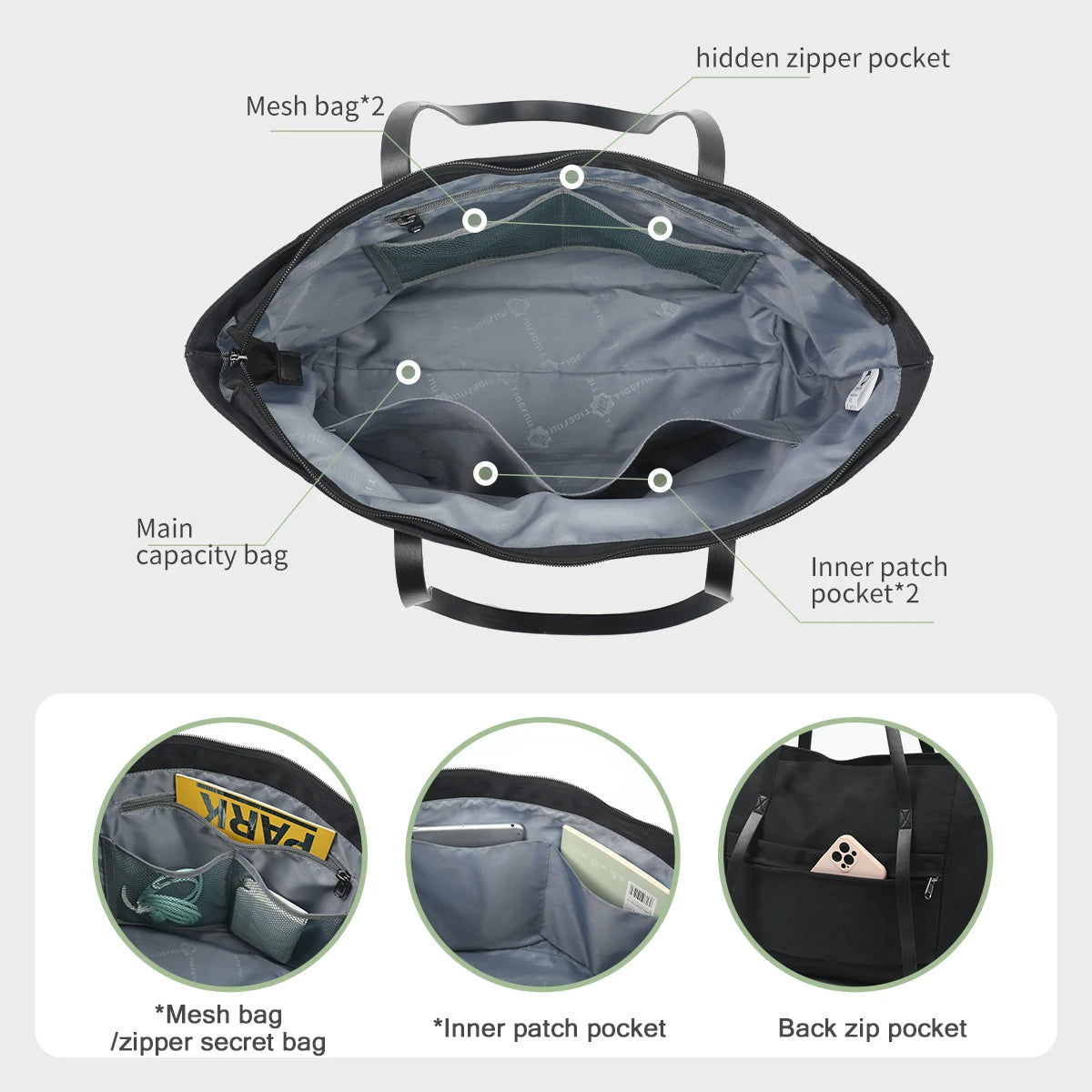 Tigernu Women Tote Bag Female Handbag Girls Shoulder Bags Commuting Sling Bag Women's Bags 14 15.6inch Laptop Bags For Girls - Zenflow Active