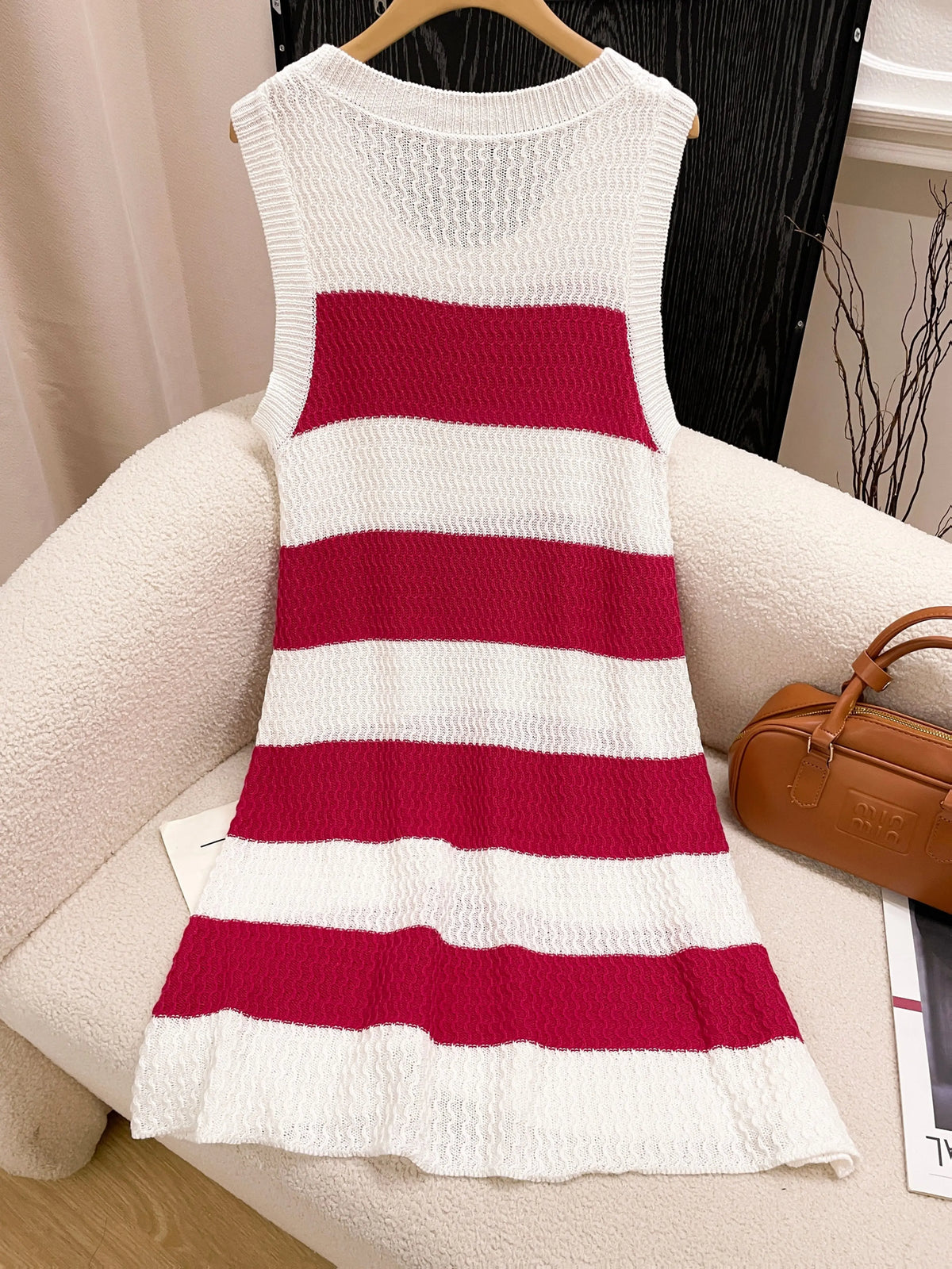 Striped Knit Sweater Dress - Zenflow Active
