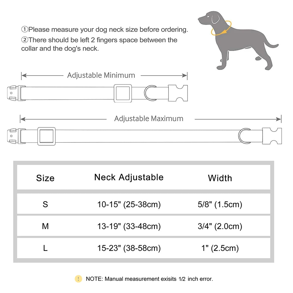 Custom PU Leather Dog Collar | Personalised Engraved ID Necklace for Small, Medium & Large Dogs - Zenflow Active