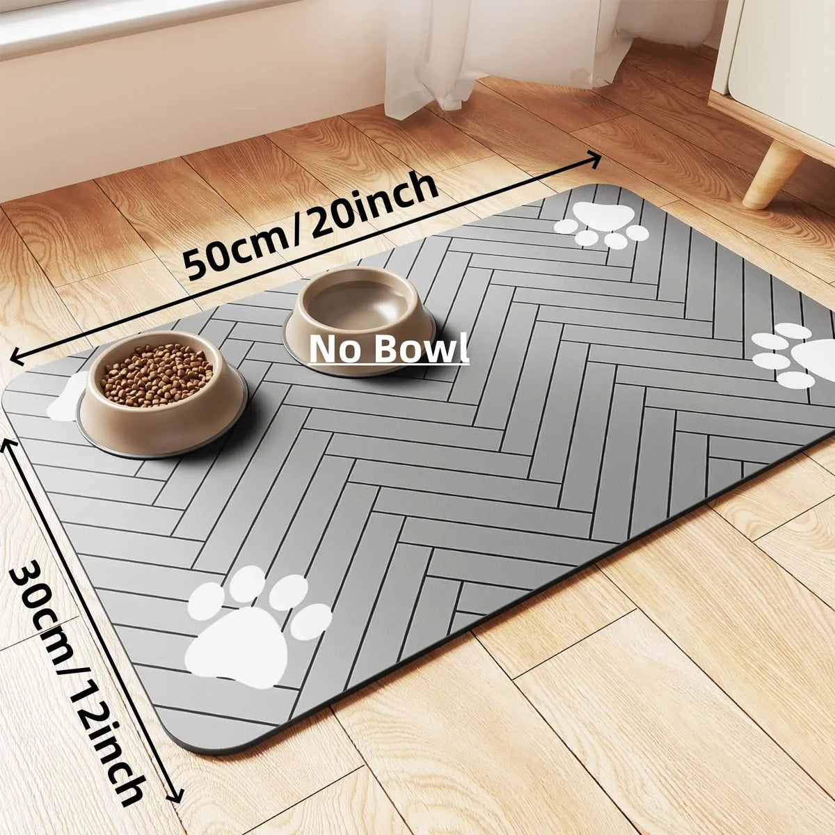 Absorbent Pet Feeding Mat with Non-Slip Rubber Backing - Zenflow Active