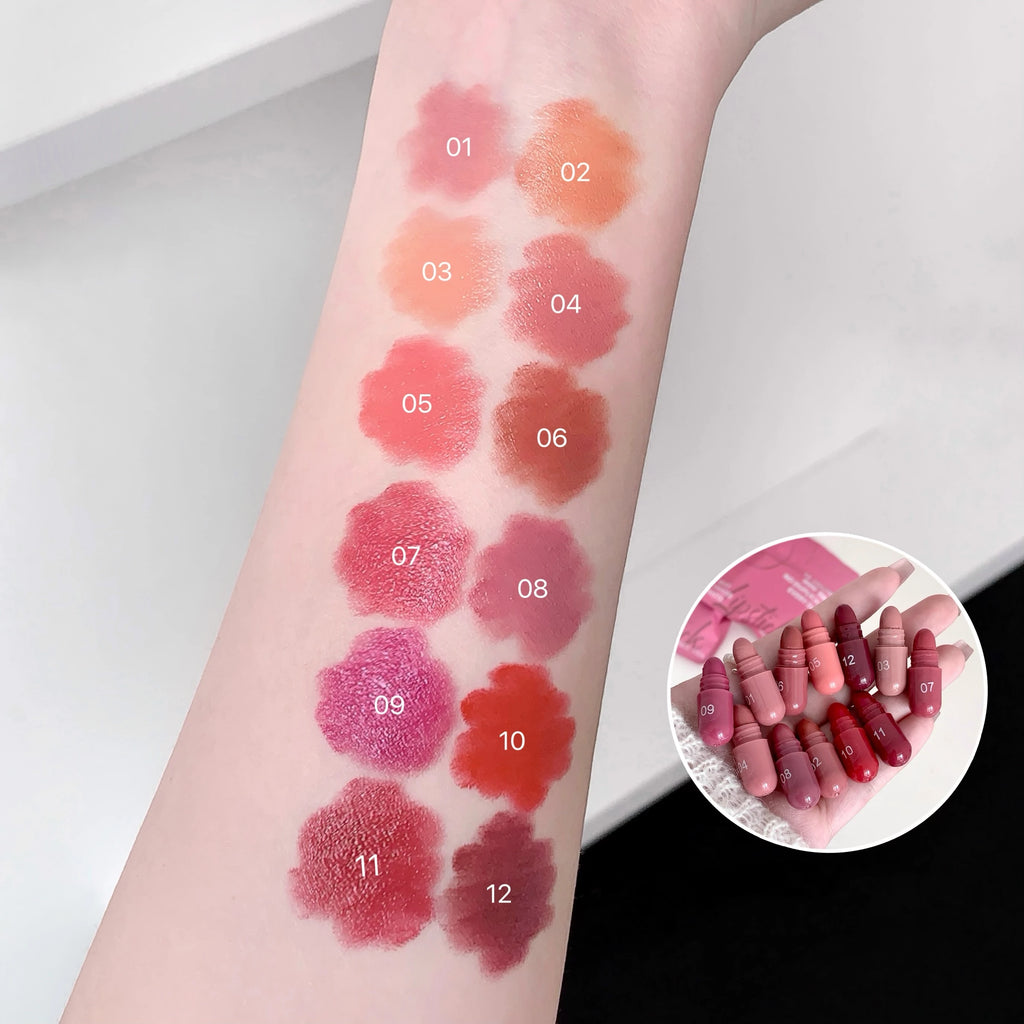 12-Colour Matte Lip Balm Set Zenflow Active