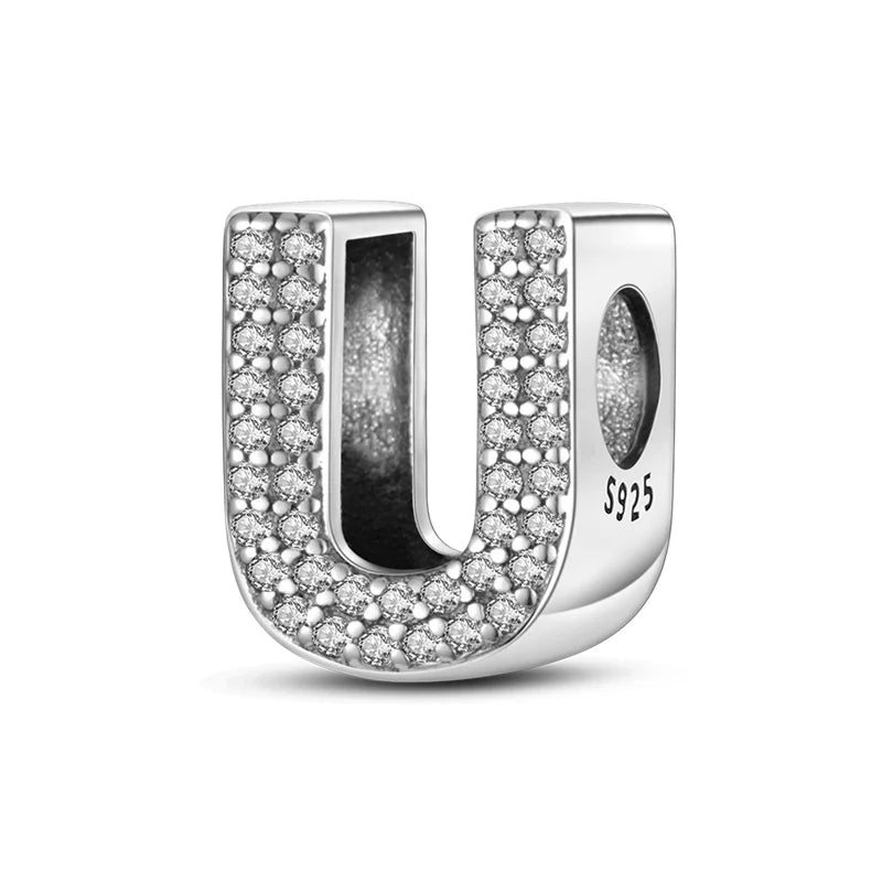 Charms Fit Original Bracelet A-Z Alphabet Charms Beads 925 Sterling Silver 26 Letters Charm for Women Girl DIY Fine Jewelry Gift - Zenflow Active