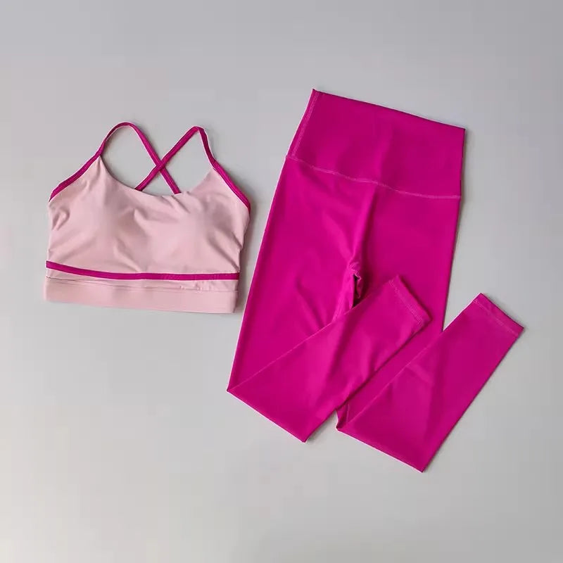 Women's Yoga Set Workout Set 2 Piece High Waist Yoga Leggings Sports Bra Gym Suit Activewear Sports Fitness Set Sports Suit - Zenflow Active